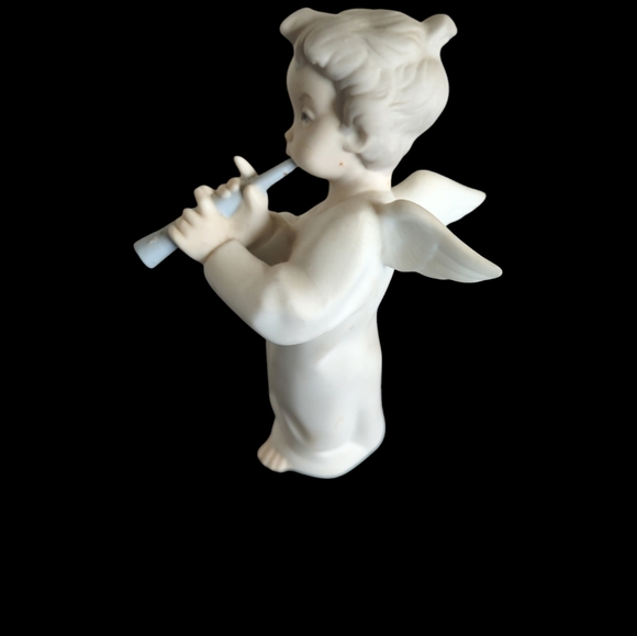 Lladro Angel Cherub With Flute Figurine 7" Marked Matte Finish - Picture 2 of 13